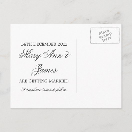 Elegant Save the Date Royal Crown Blue Aankondigingskaart (Achterkant)