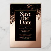 Elegant Save the Date Sjabloon Foto Roos Gold (Voorkant)