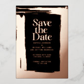 Elegant Save the Date Sjabloon Foto Roos Gold (Voorkant)