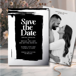 Elegant Save the Date Sjabloon Foto Zilverfolie
