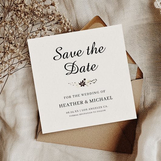 Elegant Save the Date Square Kaart