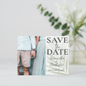 Elegant Save the Date Tropical Photo Wedding Aankondigingskaart (Staand voorkant)