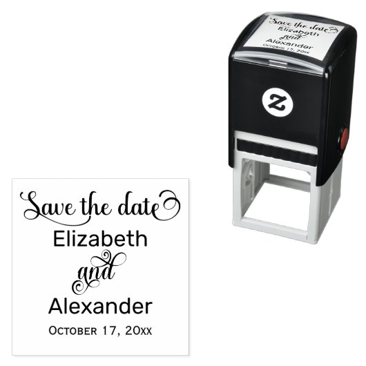 Elegant Save the Date Typography Monogram Zelfinktende Stempel (In situ)