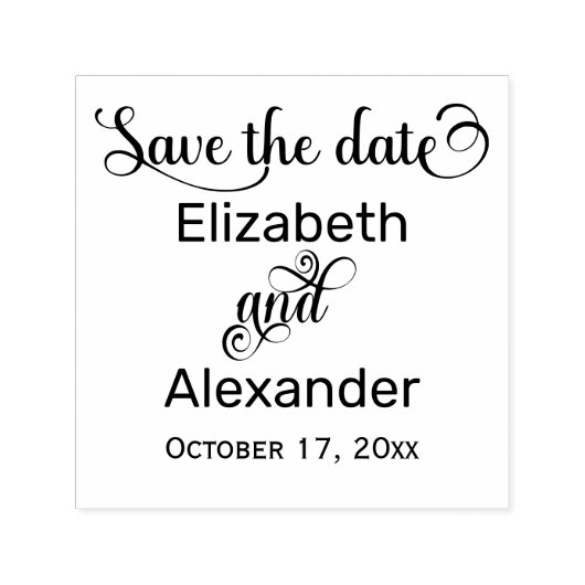 Elegant Save the Date Typography Monogram Zelfinktende Stempel (Design)