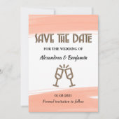 Elegant Save the Date Waterverf Roze Moderne Kaart (Voorkant)