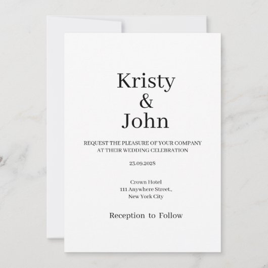 Elegant Save the Date Wedding Card (Achterkant)