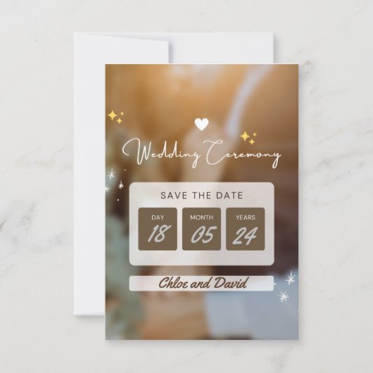 Elegant "Save the Date" Wedding card - bewerkbaar Save The Date (Voorkant)