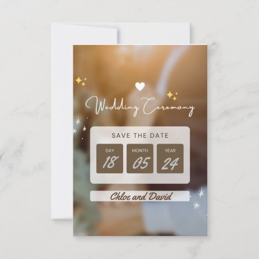 Elegant "Save the Date" Wedding card - bewerkbaar Save The Date (Voorkant)