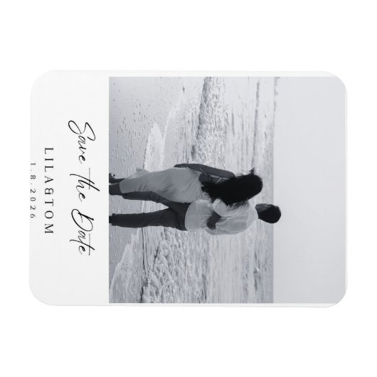 Elegant Save the Date Wedding Card Magneet (Horizontaal)