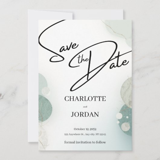 Elegant Save the Date Wedding Invitation (Voorkant)
