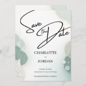Elegant Save the Date Wedding Invitation (Voorkant / Achterkant)