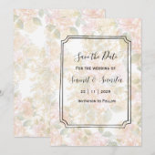 Elegant Save the Date Wedding Invitation Card Kaart (Voorkant / Achterkant)