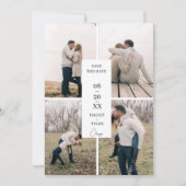 Elegant Save the Date Wedding Photo Collage Kaart (Voorkant)