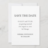 Elegant Save the Date Wedding Photo Collage Kaart (Achterkant)
