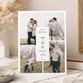 Elegant Save the Date Wedding Photo Collage Kaart