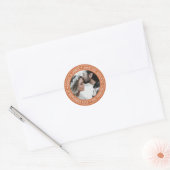 Elegant Save the Date Wedding Photo Envelope Seal Ronde Sticker (Envelop)