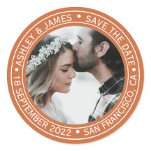 Elegant Save the Date Wedding Photo Envelope Seal