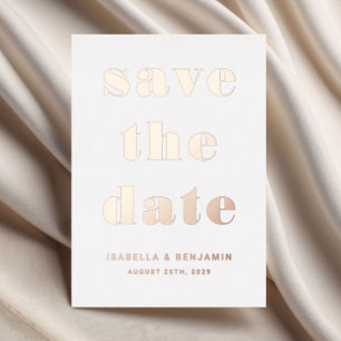 Elegant Save the Date Wedding Roos Gold Foil Folie Uitnodiging