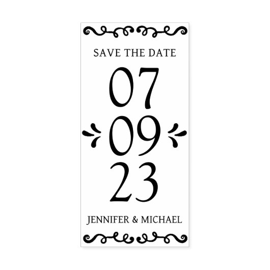 Elegant Save the Date Wedding Rubberstempel (Afrduk)