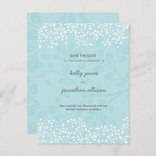 Elegant Save the Date Wedding Uitnodiging (Voorkant / Achterkant)