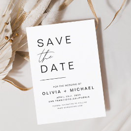 Elegant Save the Date White Minimalist