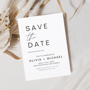 Elegant Save the Date White Minimalist