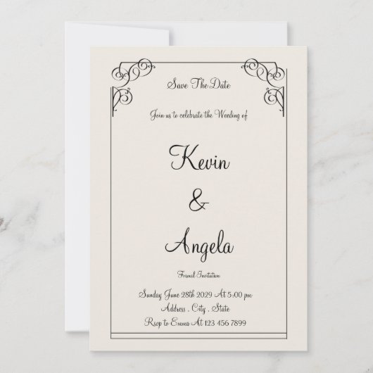 Elegant save the date wieden kaart (Voorkant)