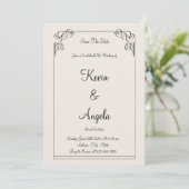 Elegant save the date wieden kaart (Staand voorkant)