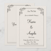 Elegant save the date wieden kaart (Voorkant / Achterkant)