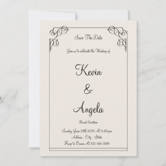 Elegant save the date wieden kaart