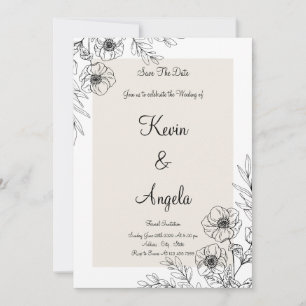 Elegant save the date wieden kaart