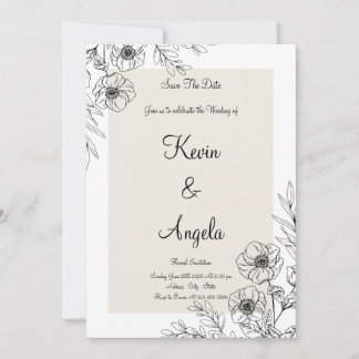 Elegant save the date wieden kaart