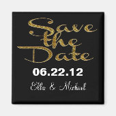 Elegant Save the date Zwarte magneet (Voorkant)