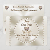 Elegant Save the Dates, Personalized Wedding Kaart (Voorkant / Achterkant)