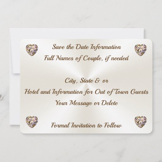 Elegant Save the Dates, Personalized Wedding Kaart (Achterkant)