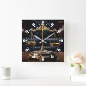 Elegant Scales of Justice | Naam advocaat Vierkante Klok (Huis)