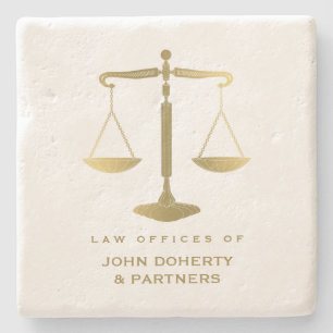 Elegant Scales of Justice   Rechtsgeschenken Stenen Onderzetter