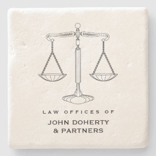 Elegant Scales of Justice   Rechtsgeschenken Stenen Onderzetter