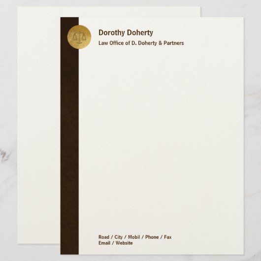 Elegant Scales of Justice | WETTELIJKE KANTOOR Custom Briefhoofd (Voorkant / Achterkant)