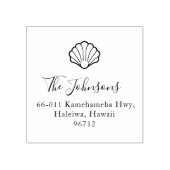 Elegant Scallop Shell Nautisch Retouradres Rubberstempel (Afrduk)