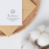 Elegant Scallop Shell Nautisch Retouradres Rubberstempel