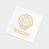 Elegant Scallop Shell Seashell Jubileum Party 2 Folie Servetten (Links)