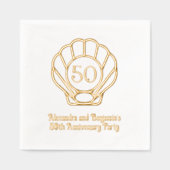 Elegant Scallop Shell Seashell Jubileum Party 2 Folie Servetten (Voorkant)