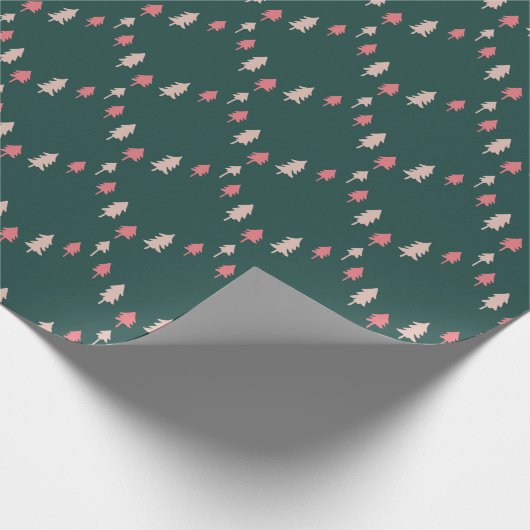 Elegant Scalloped Christmas Trees Wrapping Paper Cadeaupapier (Hoek)