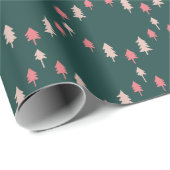 Elegant Scalloped Christmas Trees Wrapping Paper Cadeaupapier (Rol Hoek)