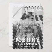 Elegant Scalloped Photo Christmas Cards Feestdagenkaart (Voorkant)