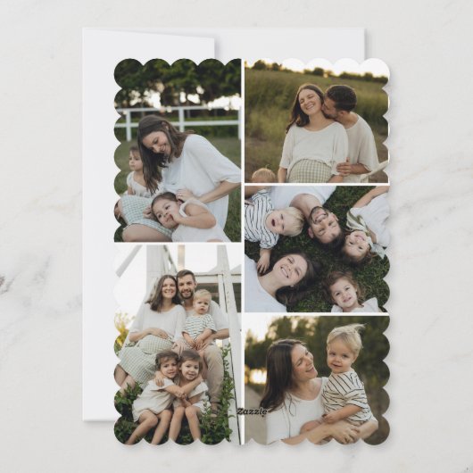 Elegant Scalloped Photo Christmas Cards Feestdagenkaart (Achterkant)