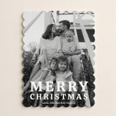 Elegant Scalloped Photo Christmas Cards Feestdagenkaart