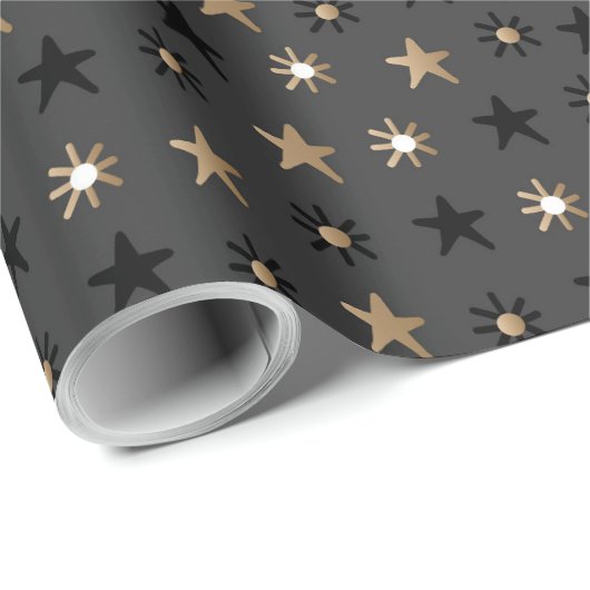 Elegant Scandi Christmas Gold & Black Wrapping Wr Cadeaupapier (Rol Hoek)