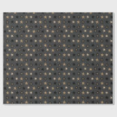 Elegant Scandi Christmas Gold & Black Wrapping Wr Cadeaupapier (Vlak)